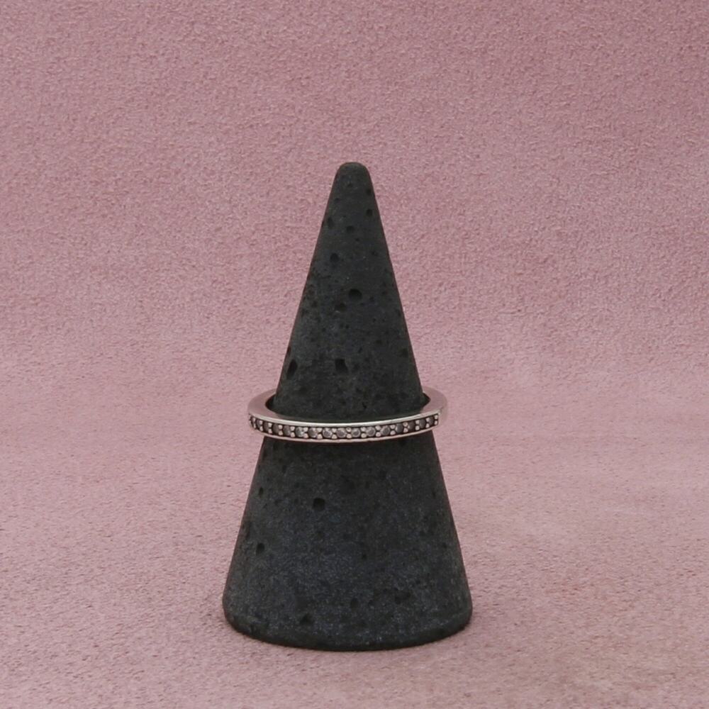 sterling silver dainty cz stack band ring size 7